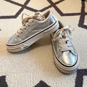 Zara Kids Silver Chuck Taylor Style Sneaker